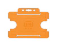 Orange Single-Sided Open Faced ID Card Holders - Landscape (Pack of 100)